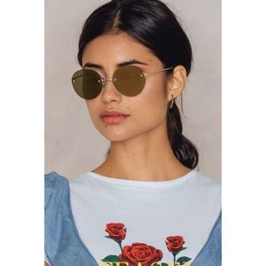 Le Specs Bodoozle round mirror sunglasses
